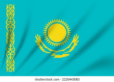 Happy patriotic celebration Kazakhstan day with turquoise background. Anniversary celebration independence day of Kazakhstan country. Vector illustration Kazakhstan nation.