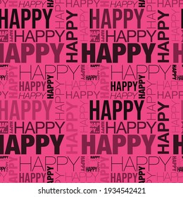 Happy pattern on pink background.