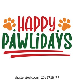  Happy Pawlidays, Christmas SVG Design, Christmas Design Template, Christmas SVG Design Bundle