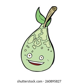 caricatura de pera feliz
