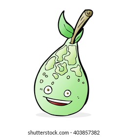 caricatura de pera feliz