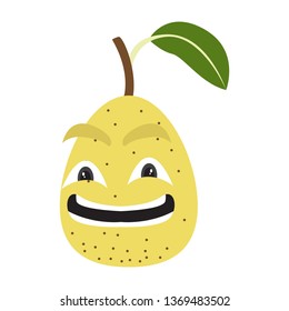 Happy pear cartoon image. Vector illustration design