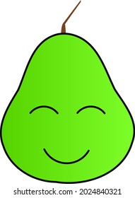 Happy Pear fruit vector illustration