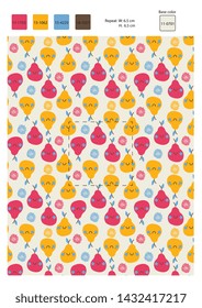 Happy Pears cartoon seamless pattern for baby