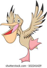 Happy Pelican Cartoon