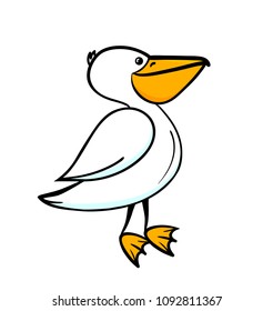 happy pelican cartoon