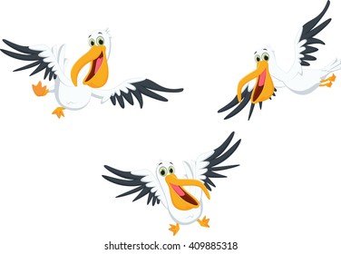 happy pelican cartoon
