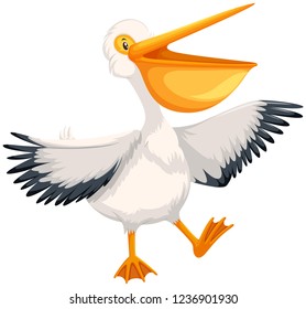 A happy pelican character illustration