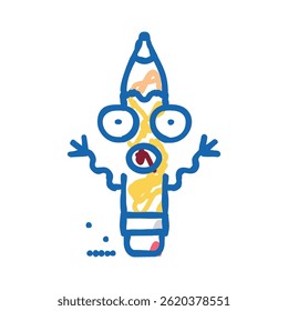 happy pen character doodle icon sketch vector. happy pen character sign. isolated symbol illustration