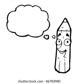 happy pencil cartoon