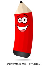 ilustración de vector de lápiz feliz
