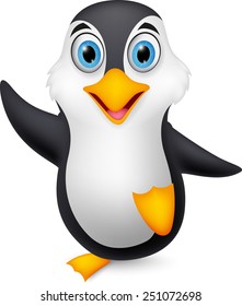 Happy penguin cartoon 