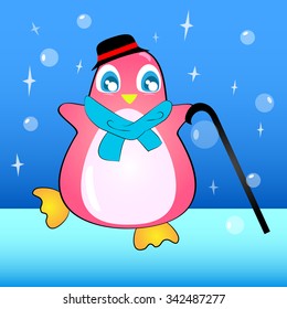 happy penguin cartoon made in vector 