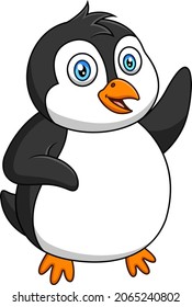 Happy penguin cute cartoon vector