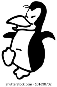 happy penguin illustration