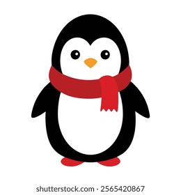 Happy penguin illustration for colorful animal art
