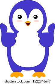Pingüino feliz, ilustración, vector sobre fondo blanco.