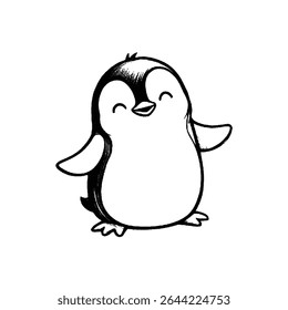 Happy penguin isolated on white