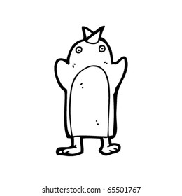 caricatura del canto del pingüino feliz