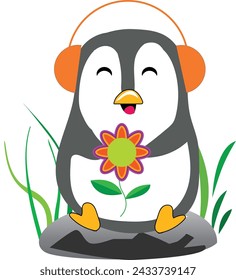Happy Penguin para usar en el sitio web o en cualquier lugar

