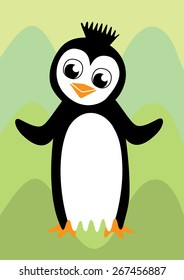 Happy penguin vector illustration