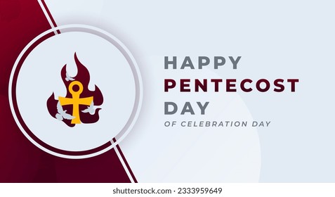 Feliz Día de Pentecostés Celebración Vector Ilustración de diseño para fondo, afiche, cartel, publicidad, tarjeta de saludo