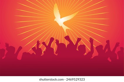 Happy Pentecost Day with dove