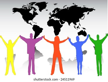 Happy people around the world vector