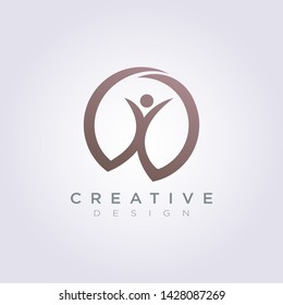 Happy People Celebrate Template Design Company Logo Vector Symbol Icon.