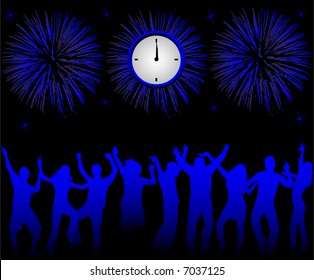 Happy people celebrating new year