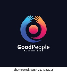 logotipo de círculo de personas felices, logotipo humano, logotipo comunitario, logotipo de personas