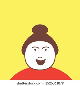 Happy people close up vector icon illustration