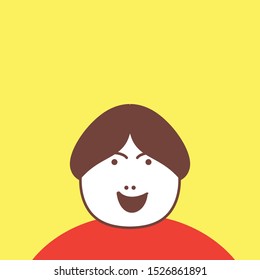 Happy people close up vector icon illustration