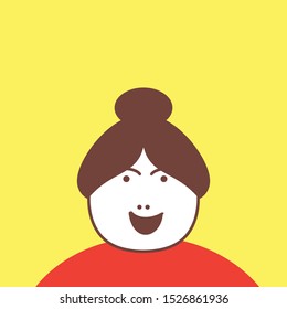 Happy people close up vector icon illustration
