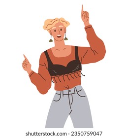 Happy people concept. Vector illustration Happy people fill room at birthday celebration Woman happy see each other hug and laugh People on event or ceremony wear their brightest smiles