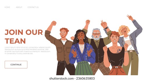 Happy people concept. Vector illustration Happy people laugh and chat at neighborhood barbecue Men and women happy about engagement celebrate together People on event or ceremony show respect