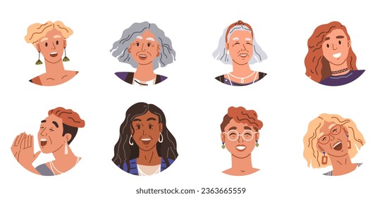 Happy people concept. Vector illustration Happy body language is seen in every twirl and leap People in victory shout out in joy and elation Good teamwork friendship fosters culture cooperation