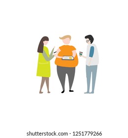 Happy people dance to music while listening to it with headphones and earphones. Set of diverse modern man and woman dancing from joy and fun. Flat vector illustration isolated on white background
