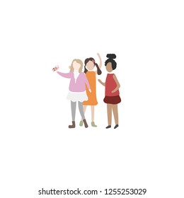 Happy people dance to music while listening to it with headphones and earphones. Set of diverse modern man and woman dancing from joy and fun. Flat vector illustration isolated on white background
