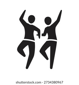 happy people dancing couple vector icon celebration party joy holiday event recreation movement friendship fun discotheque music relationship excitement active life