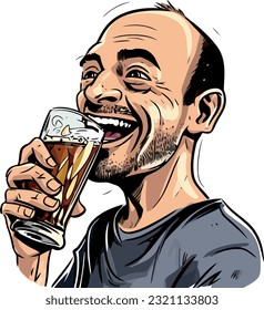 happy people drinking and having fun