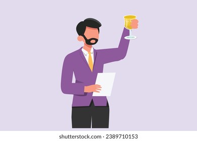 Happy People give love and optimistic. Love concept. Colored flat vector illustration isolated.