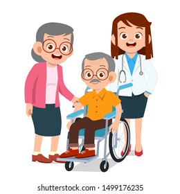 happy people with grandparent illustration