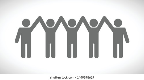 Happy People Hands Up Team Group  Icon