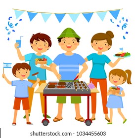 Happy people having a traditional barbecue on Israel’s Independence Day