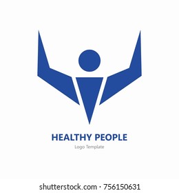 Happy people healthy life logo template vector icon