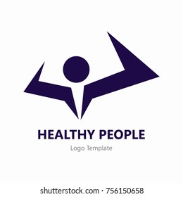 Happy people healthy life logo template vector icon