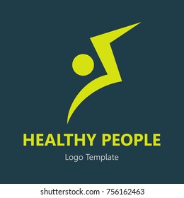 Happy people healthy life logo template vector icon