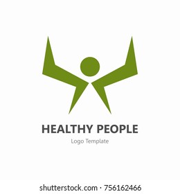 Happy people healthy life logo template vector icon
