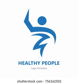 Happy people healthy life logo template vector icon